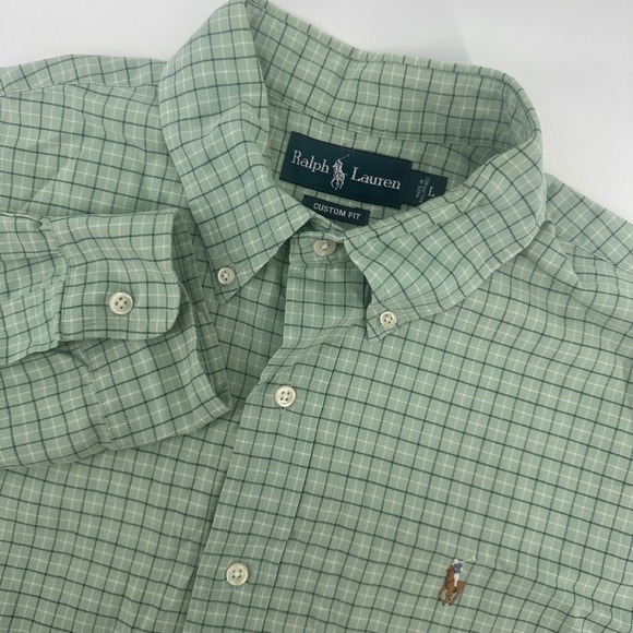 Ralph Lauren Other - Ralph Lauren Men's Large Custom Fit Green Plaid Long Sleeve Button Down Read